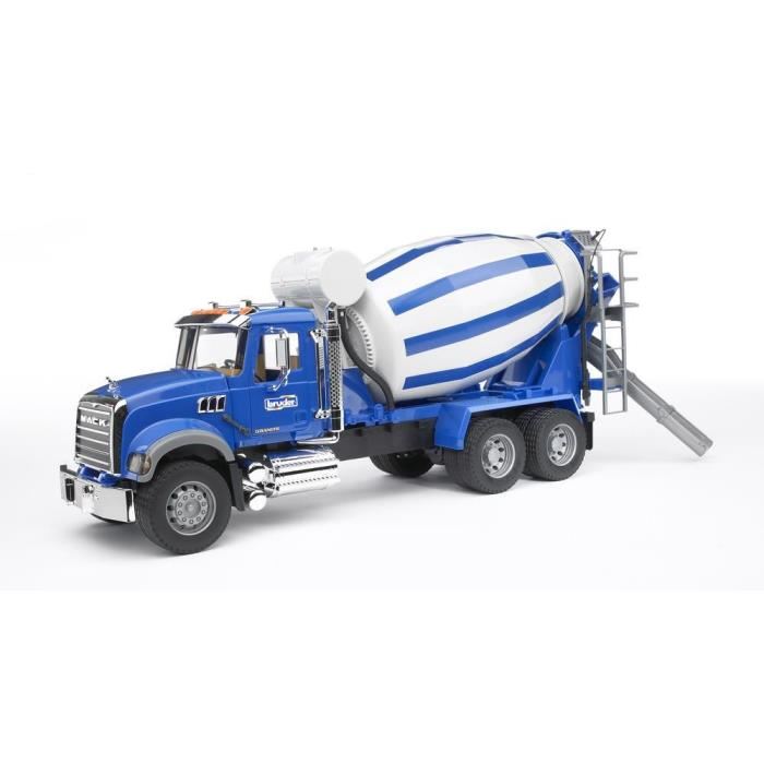 Camion Toupie A Beton Jouet Bruder Mack Granite Serie Super Pro Bleu 65 Cm Deux Gouttieres Pliables