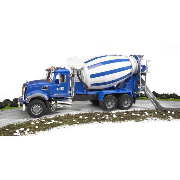 BRUDER 2814 Grand Camion toupie a beton MACK bleu 65 cm