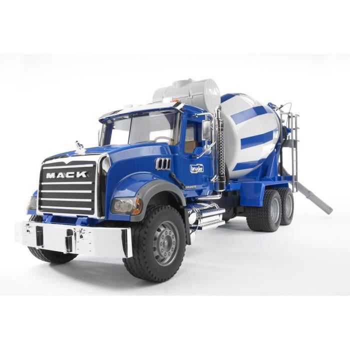 Camion Toupie A Beton Jouet Bruder Mack Granite Serie Super Pro Bleu 65 Cm Deux Gouttieres Pliables