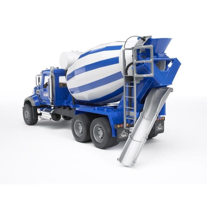 Camion Toupie A Beton Jouet Bruder Mack Granite Serie Super Pro Bleu 65 Cm Deux Gouttieres Pliables