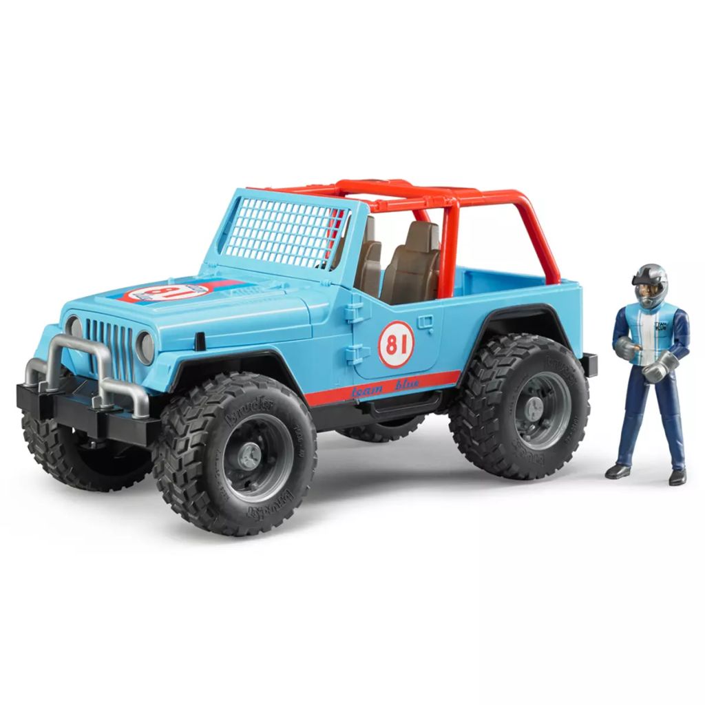 Jeep Cross Country Racer - Bruder - Bleue Avec Conducteur - Poids 0,499 Kg - Pour Garcon De 3 Ans Et Plus