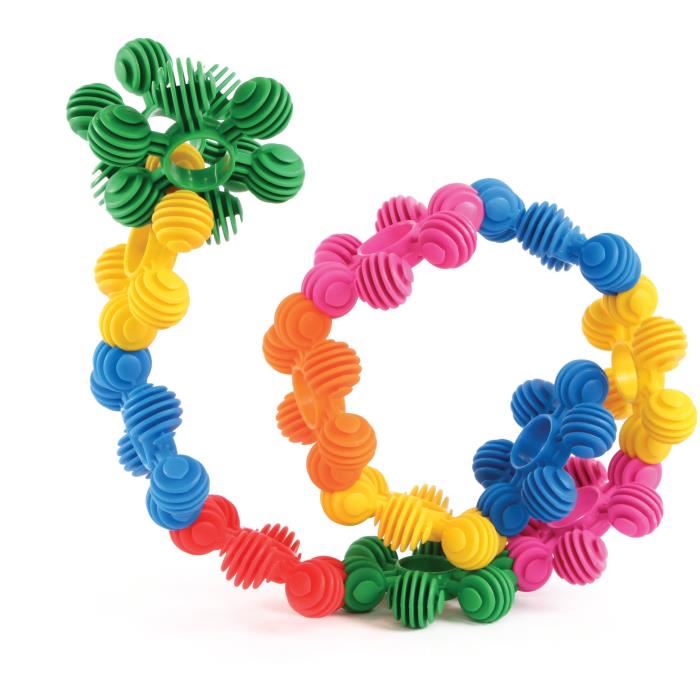 Jouet Bsm Tube Rings 24 Pieces Developpe Motricite Et Imagination Multicolore A Partir De 24 Mois