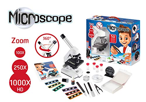Microscope - Buki France - 50 Experiences - Enfant - 8 Ans - Mixte - Bleu - Piles Fournies - Piles
