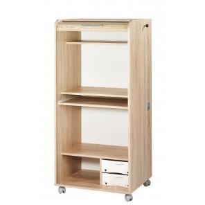 Armoire Informatique Mobile Chene 2 Tiroirs 5 Niches L 65.2 H 139.9 P 53.1 Cm - Chene Naturel - L 65.2 X L 53.1 X H 139.2 Cm