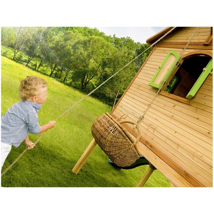 Axi Sophie Maison Enfant Avec Toboggan Vert Aire De Jeux Pour Lexterieur En Marron & Vert Maisonnette