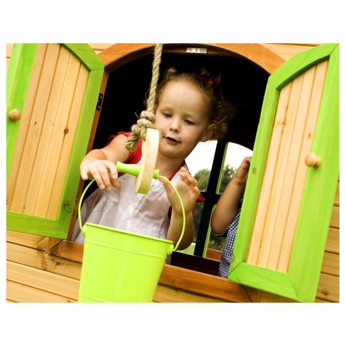 Axi Sophie Maison Enfant Avec Toboggan Vert Aire De Jeux Pour Lexterieur En Marron & Vert Maisonnette