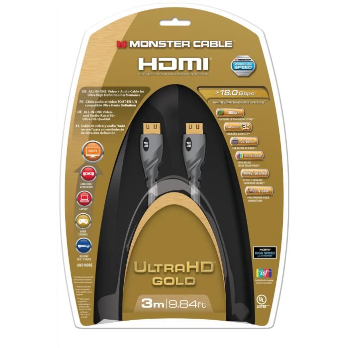 Cable Hdmi Monster Gold Advanced 3 M