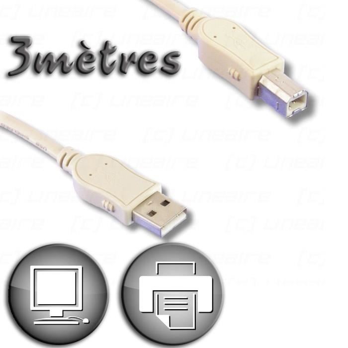Cable Usb 2.0 A Male / Type B Male 3m