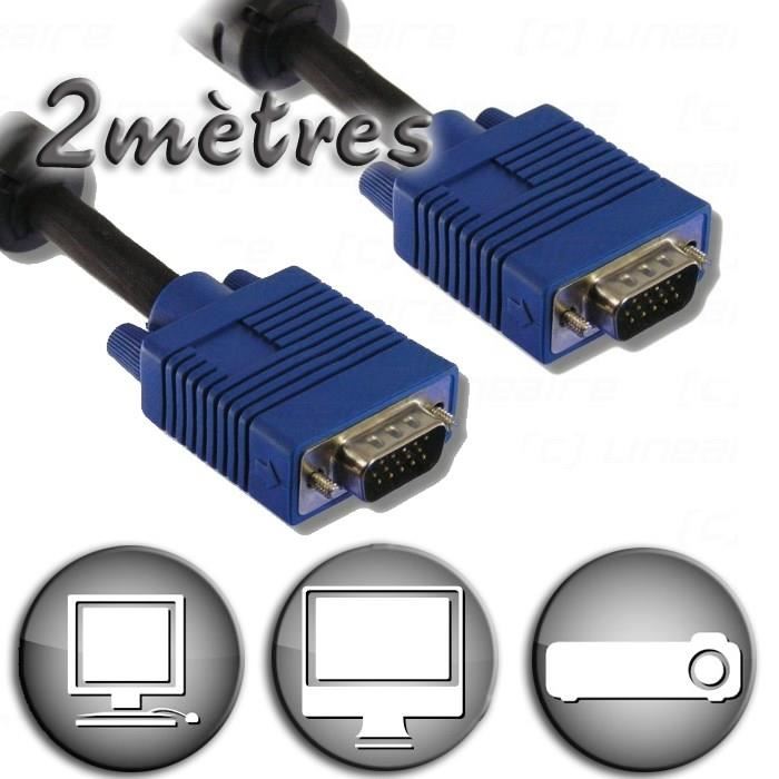 Cable VGA HD15 Male / Male - 2m