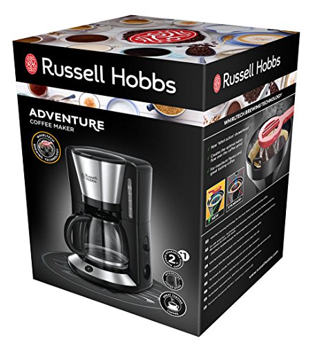 Russell Hobbs 24010-56 Cafetiere Filtre Familiale 1.25l Adventure, Maintien Au Chaud, Stop Goutte - Acier Brosse