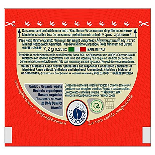 Caffe Borbone   Rossa Emballage Recyclable - 50 Dosettes De Cafe Pour E.s.e. - Compatible E.s.e.