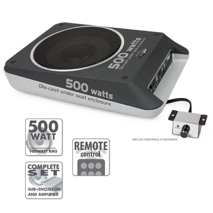 Caisson De Basse Sous Le Siege - Caliber Bc108us - 50 - 160 Hz 100w Rms 500w Max 350 X 235 X 70 Mm Noir