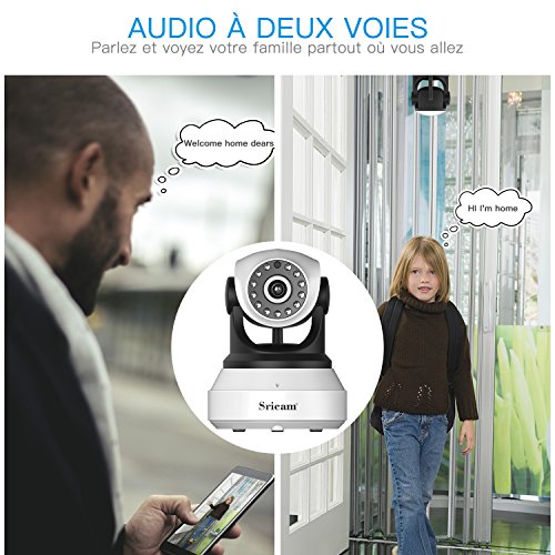 Camera Ip Sans Fil, Sricam Wifi Camera Surveillance Detection De Night Vision, 2 Voies Audio, Alerte De Detection De Mouvement, Su