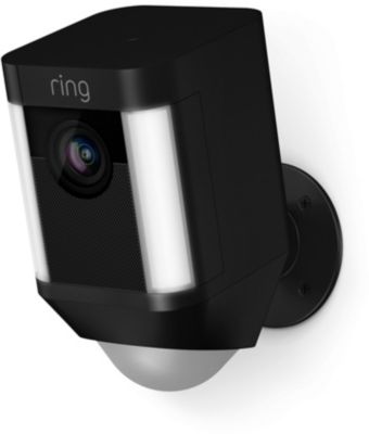 Camera De Securite Ring Camera Spotlight Noire Sur Batterie