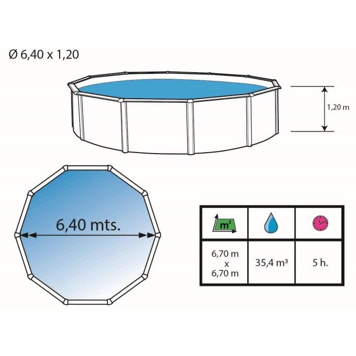 Piscine Hors Sol Ronde 640 X 120 Cm H