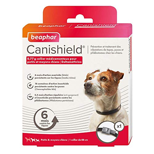 Beaphar Canishield collier petit chien contre les puces, tiques et moustiques 48 cm
