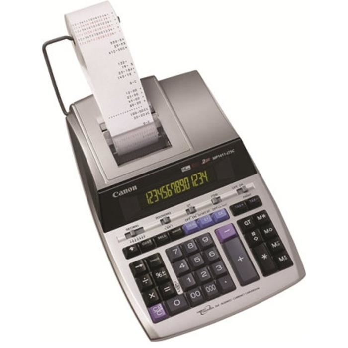 CANON Calculatrice avec imprimante MP1411 LTSC LCD 14 chiffres Adaptateur CA pile de sauvegarde memoire Argent metallique