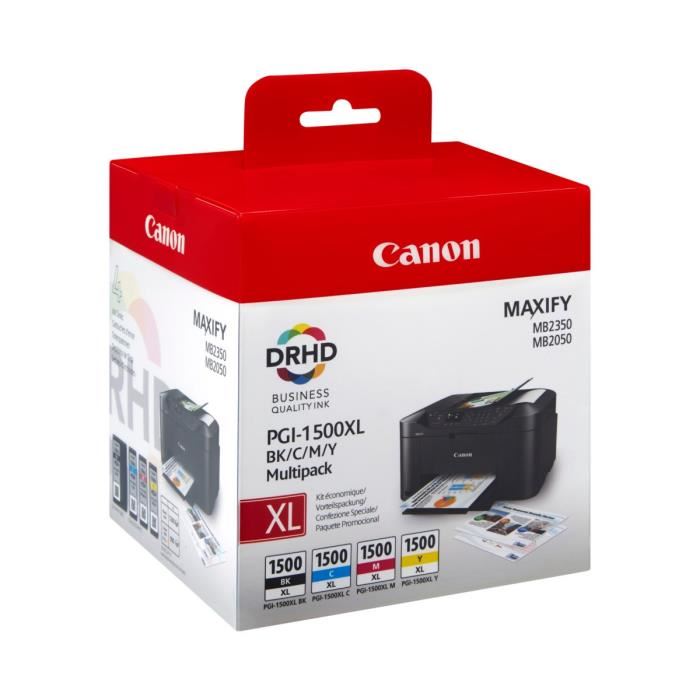 Canon Pack De 4 Cartouches Dencre Pgi 1500 Xl Grande Capacite Noircyanmagentajaune Pgi1500xl