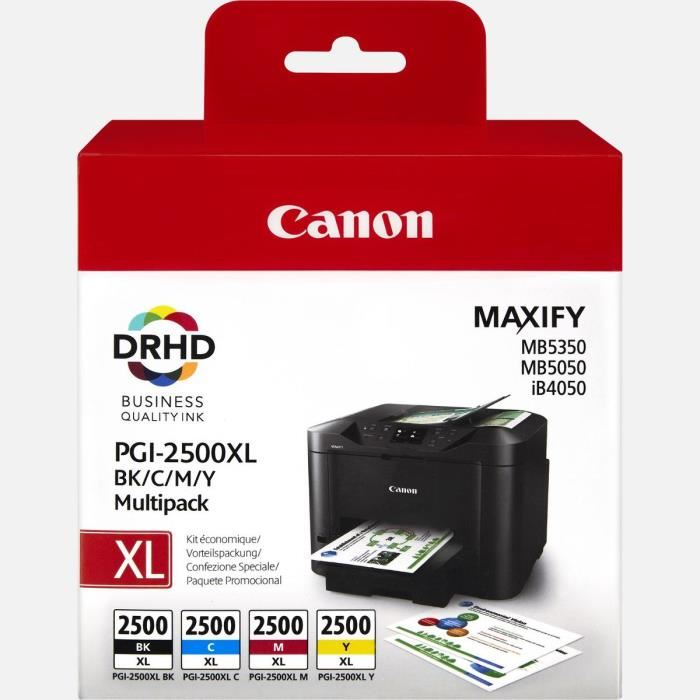 Canon D39origine Canon Maxify MB 5050 cartouche d39encre PGI 2500 XLBKCMY 9254 B 004 multicolor multipack pack de 4 contenu 709ml 3x193ml