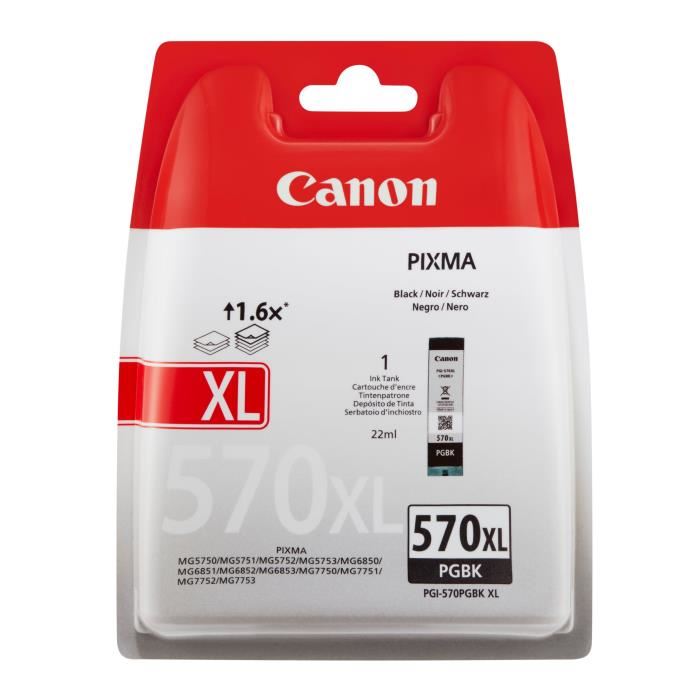 Canon D'origine Canon 570 PGBKXL / 0318 C 001 cartouche d'encre noir, 500 pages, 2,73 centimes par page, contenu: 22 ml