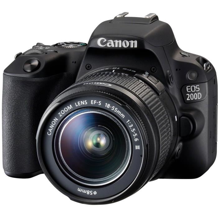Canon Eos 200d + Objectif Ef-s 18-55mm F/35-56 Iii Dc Appareil Photo Numerique Reflex Avec Objectif Ef-s 18-55mm F/35-56 Iii Dc