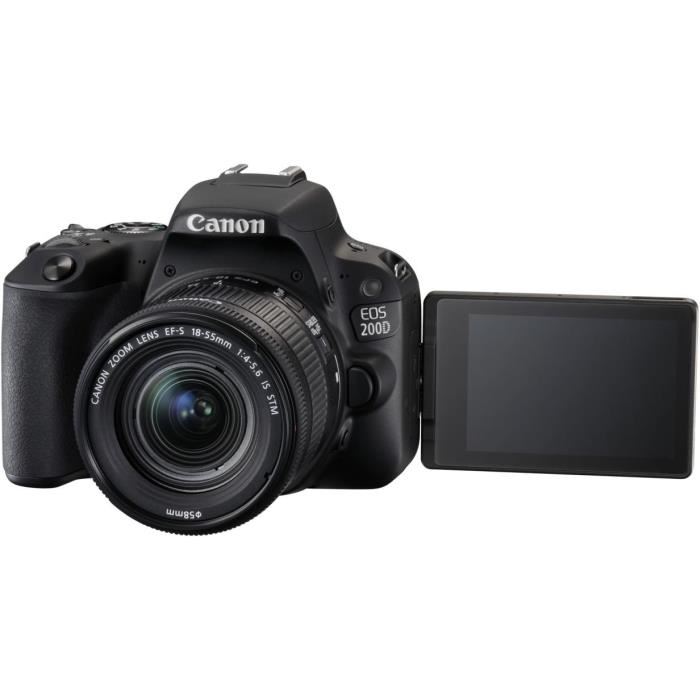 Canon Eos 200d + Objectif Ef-s 18-55mm F/35-56 Iii Dc Appareil Photo Numerique Reflex Avec Objectif Ef-s 18-55mm F/35-56 Iii Dc