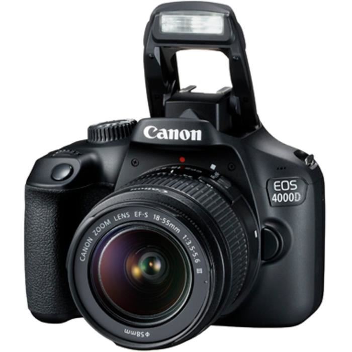 Canon Eos 4000d 18 Megapixels - Wi-fi + Objectif Ef-s 18-55 Iii Appareil Photo Reflex- Dc