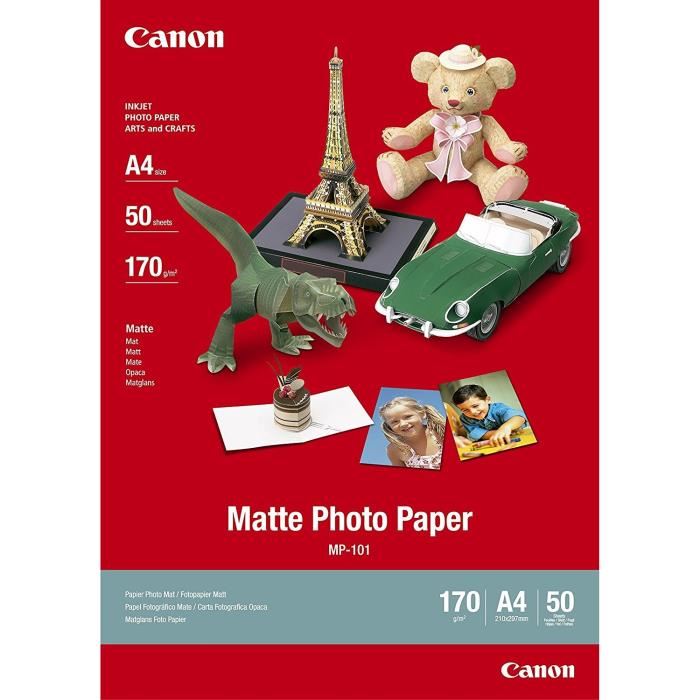 Canon Matte Photo Paper Mp-101 7981a005 Papier Photo Din A4 170 G/m² 50 Feuille(s) Mat