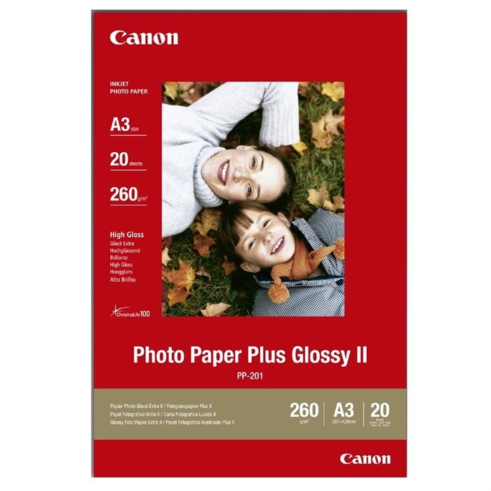 Canon Papier Photo Pp 201 Plus Glossy Ii 265g A3 20 Feuilles