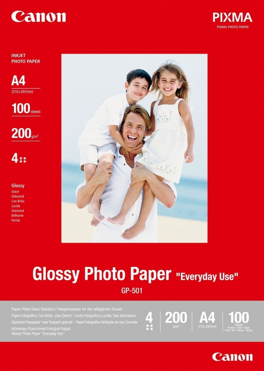 CANON Pack de 1 Papier photo inkjet brillant 210gm2 GP 501 A4 100 feuilles