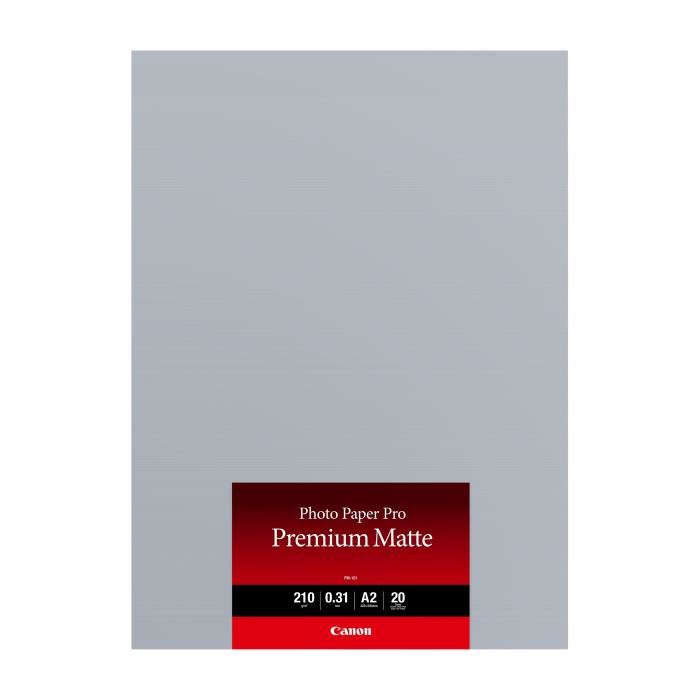 Papier Photo Premium Mat Canon Pm-101 - A2 - 20 Feuilles - Blanc