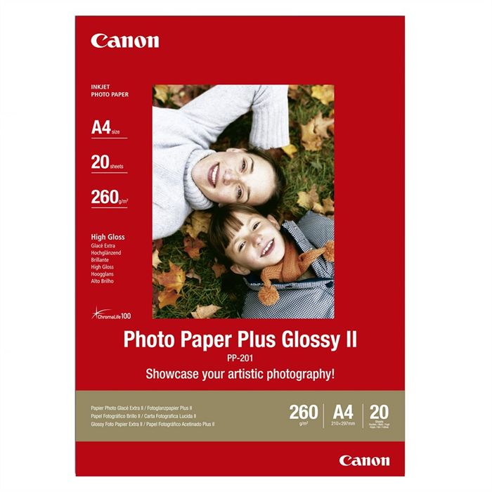 Canon Papier Photo Pp-201 Plus Glossy Ii 265g A4 20 Feuilles