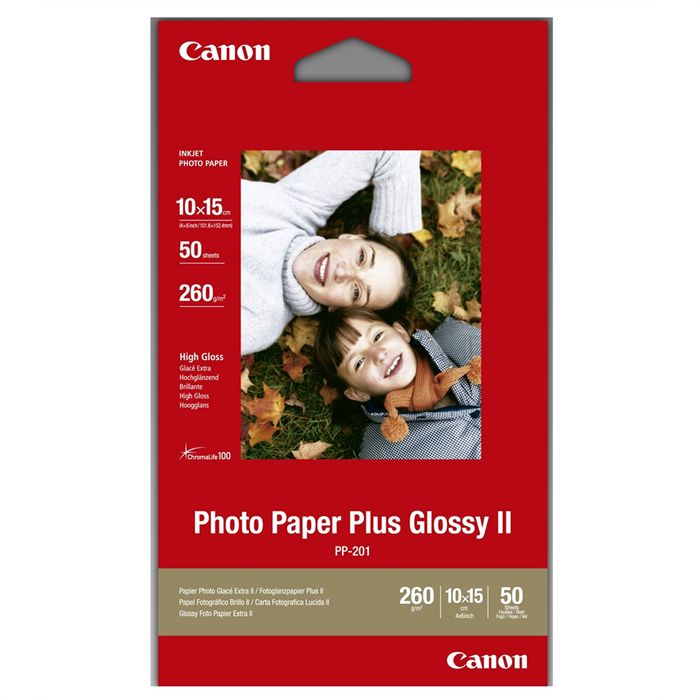 Canon Papier Photo Pp 201 Plus Glossy Ii 265g 10x15cm 50 Feuilles