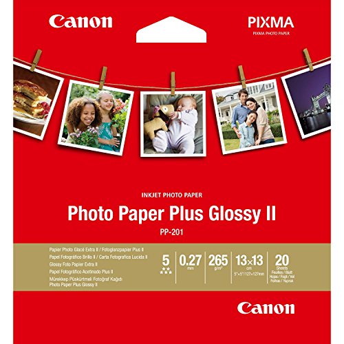 20 feuilles papier photo brillant 13 x 13 cm Canon PP-201