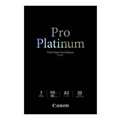 CANON Pack de 1 Papier photo pro platinum 300gm2 PT 101 A3 20 feuilles