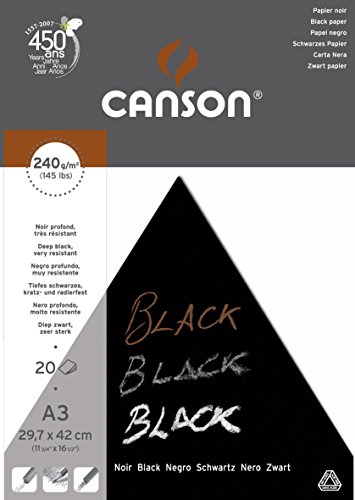 Canson Black - Bloc 20 Feuilles De Papie...