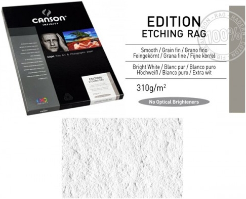 Papier Photo Canson Infinity Edition Etching Rag 310g - A4 25 Feuilles - Blanc