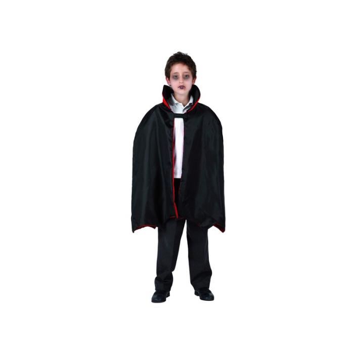 Cape De Vampire Pour Enfants Garcon - Atosa - Noir Et Rouge - Decoupe Chauve-souris