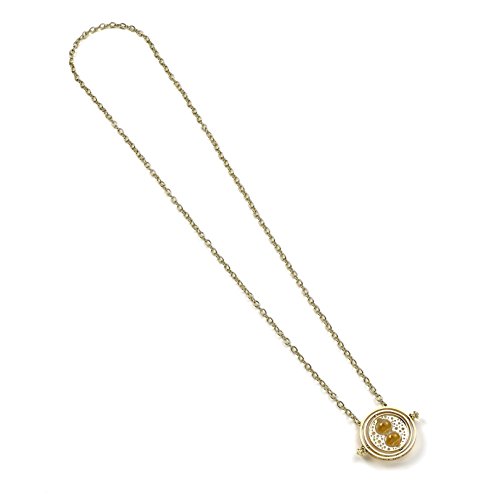 Pendentif Harry Potter Retourneur De Temps Plaque Or Medaillon 3x3 Cm Chaine 63 Cm