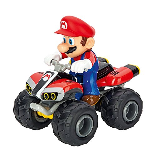 Carrera Rc Nintendo Mario Kart - Mario - Quad - Blanc Rouge - Jouet Radiocommande