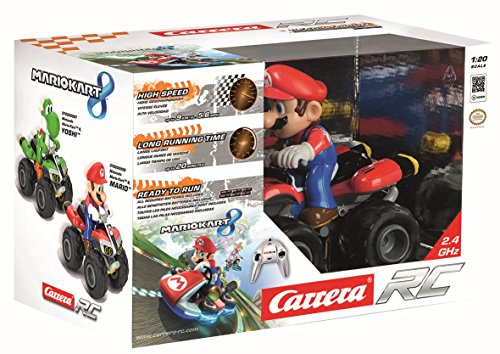 Carrera Rc Nintendo Mario Kart - Mario - Quad - Blanc Rouge - Jouet Radiocommande