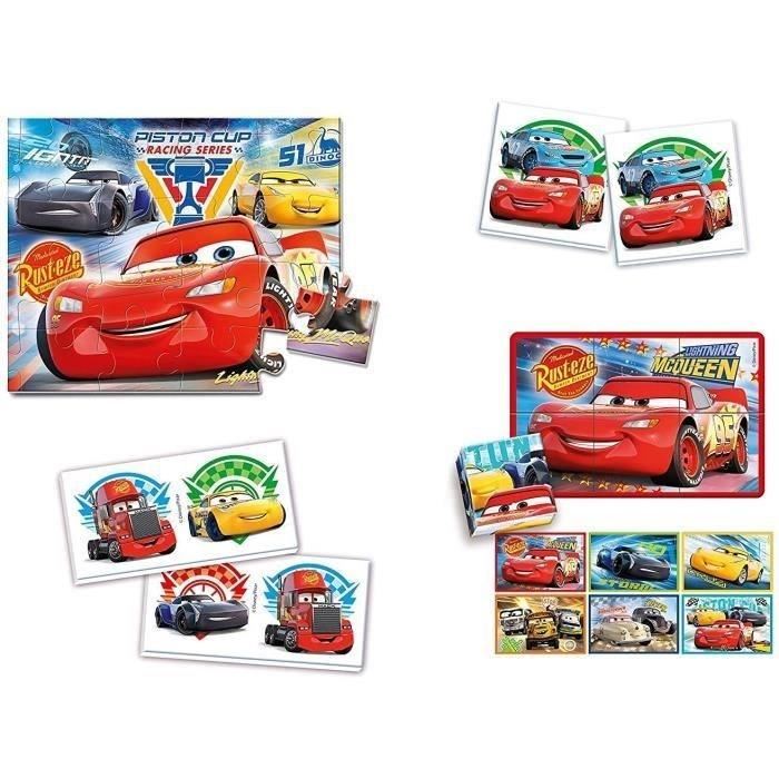 Clementoni - Cars 3 - Edukit 4 En 1 - Memo, Loto, Puzzle Et Cubes