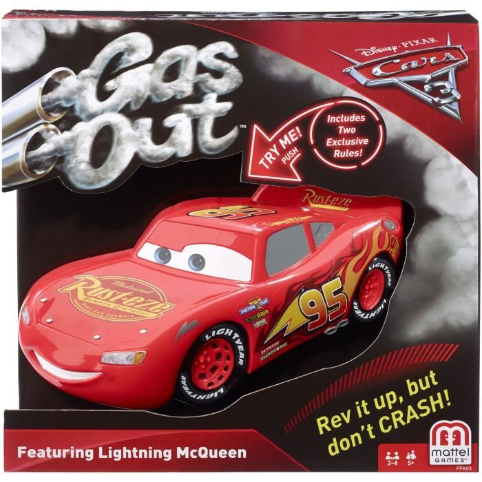 Jeu De Societe - Mattel - Cars - Gas Out Cars - Flash Mcqueen - Enfant 5 Ans Et Plus