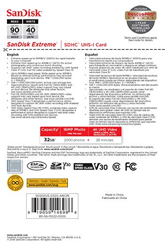 Carte Memoire Sd Extreme - Sandisk - Class 10 - 32 Go