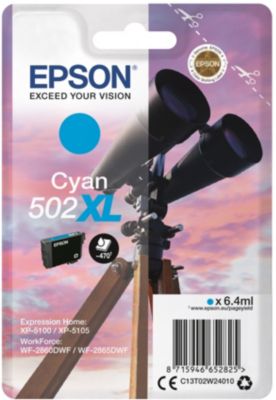 Epson Cartouche Dencre 502 Xl Cyan Jumelles C13t02w24020