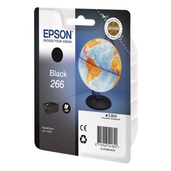 Epson D'origine Epson WorkForce WF-100 W cartouche d'encre (266 / C 13 T 26614010) noir, 260 pages, 6,61 centimes par page, contenu: 5 ml