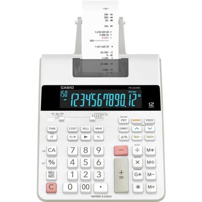 Casio Calculatrice Imprimante Fr-2650rc-w-eh Noire