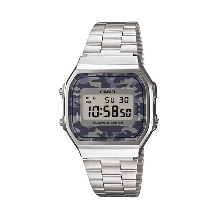 Casio A168wec 1ef Silver Camouflage Blue G Taille Uni