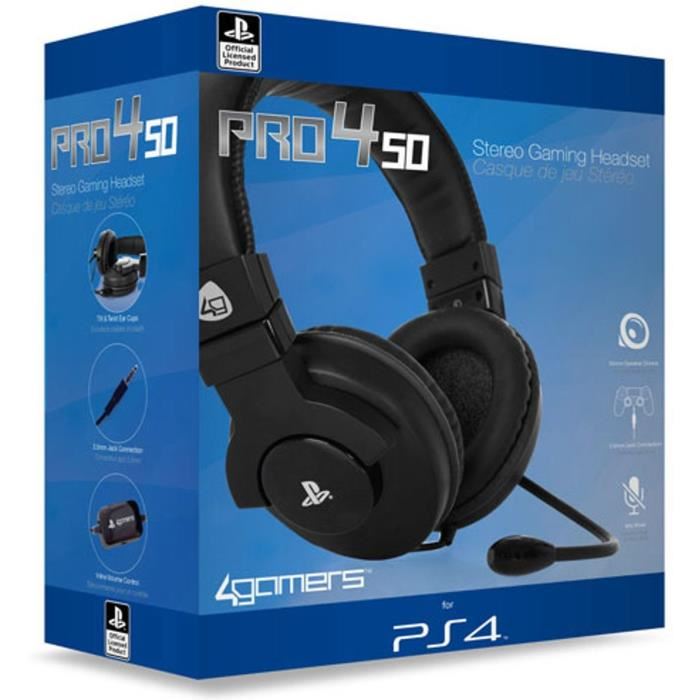 Casque Stereo Gaming Noir pour PS4