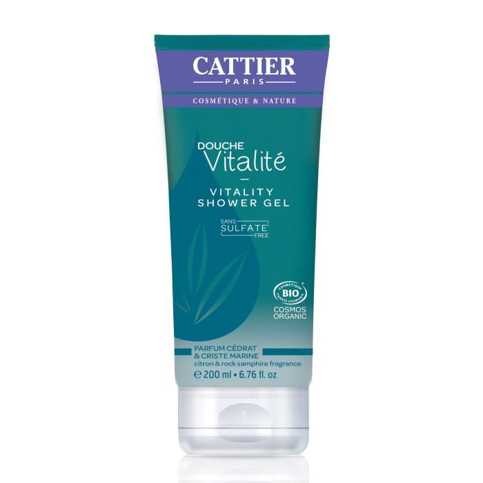 Cattier Gel Douche Vitalite Cedrat & Criste Marine Bio 200ml